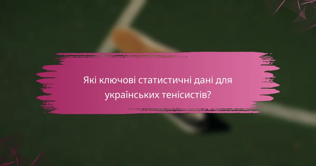 Які ключові статистичні дані для українських тенісистів?