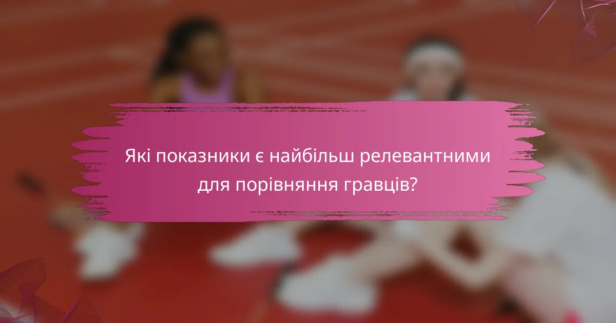 Які показники є найбільш релевантними для порівняння гравців?