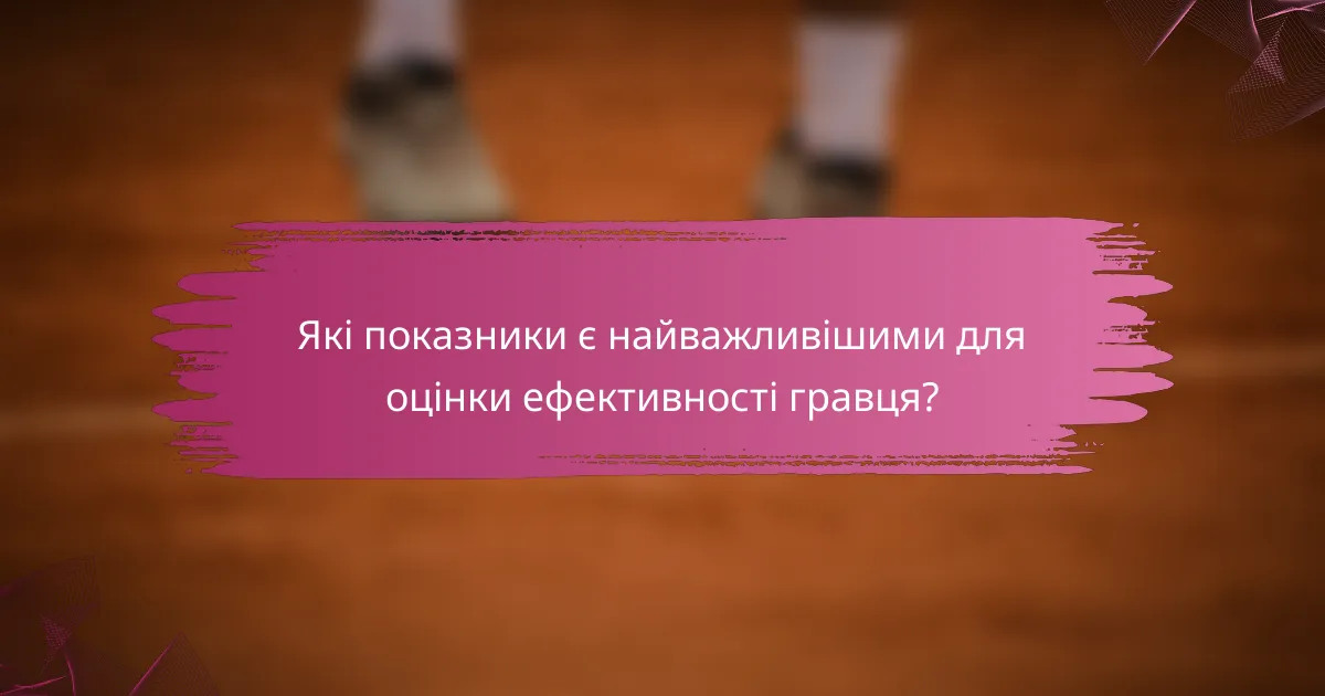 Які показники є найважливішими для оцінки ефективності гравця?