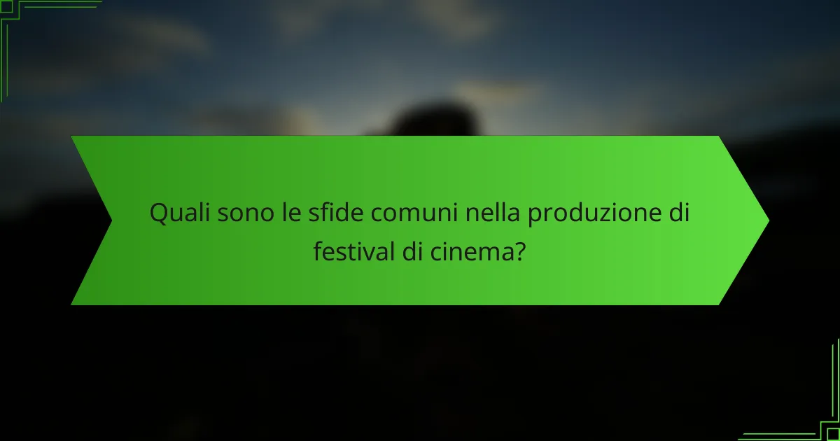Quali sono le sfide comuni nella produzione di festival di cinema?